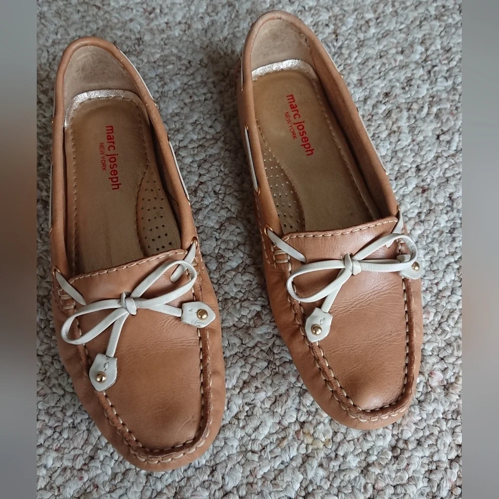Marc Joseph Cypress Hill Tan Leather Loafers size 6